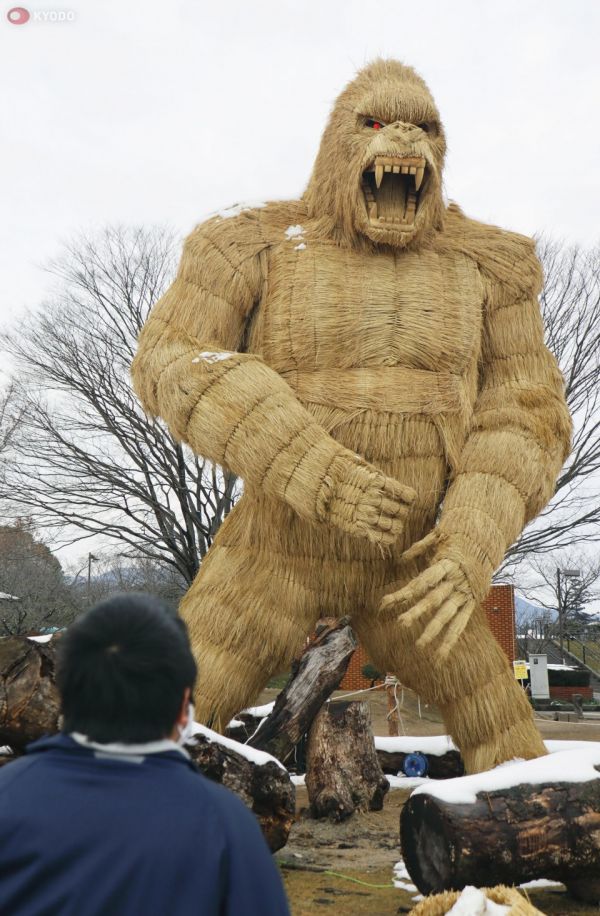 Bù nhìn khỉ đột khổng lồ ở Fukuoka